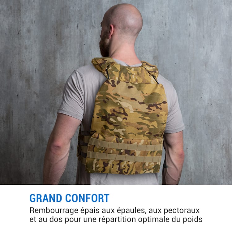 Battlevest 2.0 Gilet lesté de poids : 2x 4kg camouflage 2 plaques de poids incluses | Multi