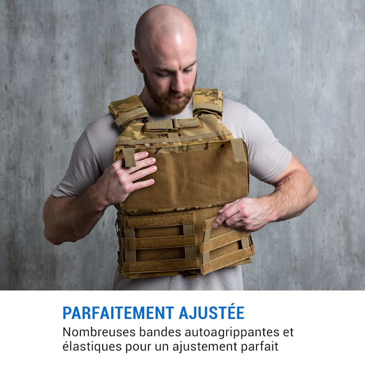 Battlevest 2.0 Gilet lesté de poids : 2x 4kg camouflage 2 plaques de poids incluses | Multi