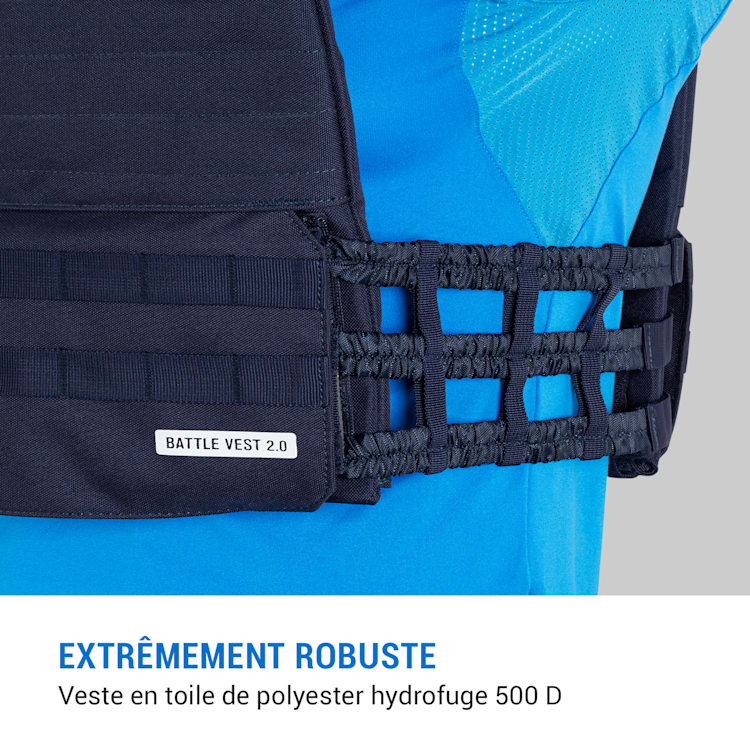 Battlevest 2.0 Gilet lesté de poids : 2x 4kg bleu 2 plaques de poids incluses | Bleu Porcelaine