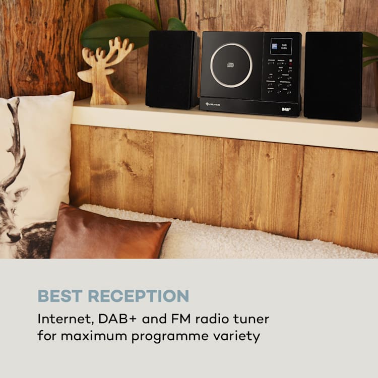 Connect Vertical, radio internetowe, 2x5W RMS, CD, IR/FM/DAB+, Spotify, BT, czarne