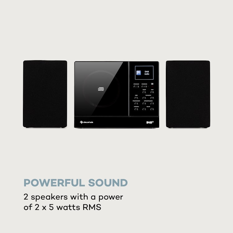 Connect Vertical, radio internetowe, 2x5W RMS, CD, IR/FM/DAB+, Spotify, BT, czarne