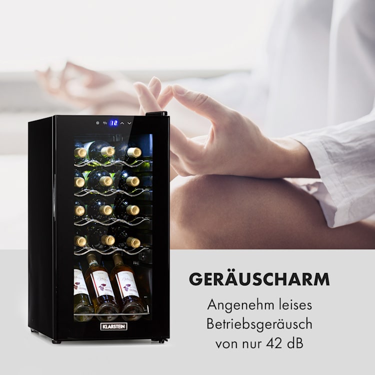 Shiraz 15 Slim Uno Weinkühlschrank 44l Touch-Bedienfeld 5-18°C 44 Liter / 15 Flaschen | Schwarz