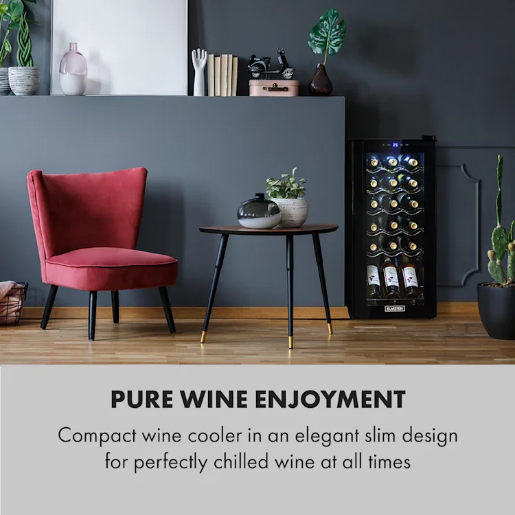 Shiraz 18 Uno wine refrigerator 50l 18Fl Touch control panel 5-18°C 18 bottles | 1 cooling zone | Black