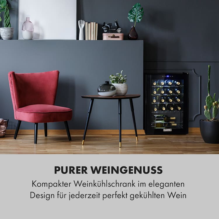 Shiraz 20 Uno Weinkühlschrank 53l 20Fl Touch-Bedienfeld 5-18°C 53 Liter / 20 Flaschen | Schwarz