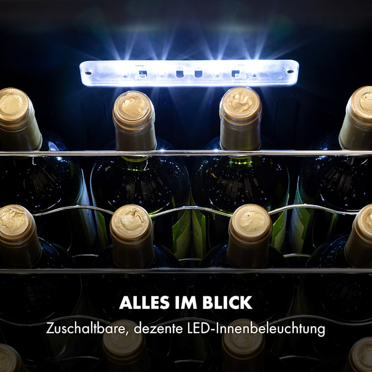 Shiraz 20 Uno Weinkühlschrank 53l 20Fl Touch-Bedienfeld 5-18°C 53 Liter / 20 Flaschen | Schwarz
