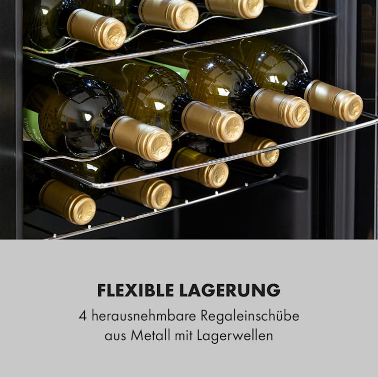 Shiraz 20 Uno Weinkühlschrank 53l 20Fl Touch-Bedienfeld 5-18°C 53 Liter / 20 Flaschen | Schwarz