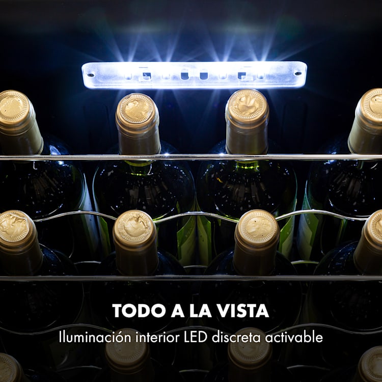 Klarstein Shiraz 20 Uno Vinoteca 53L 20 botellas panel de control táctil de 5 a 18 °C 20 botellas | 1 zona de refrigeración | Negro