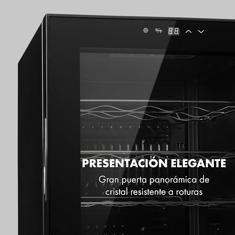 Klarstein Shiraz 20 Uno Vinoteca 53L 20 botellas panel de control táctil de 5 a 18 °C 20 botellas | 1 zona de refrigeración | Negro