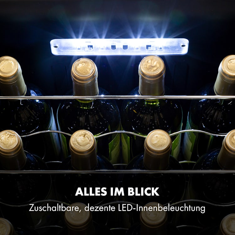 Shiraz 24 Uno Weinkühlschrank 63l 24Fl Touch-Bedienfeld 5-18°C 67 Liter / 24 Flaschen | Schwarz