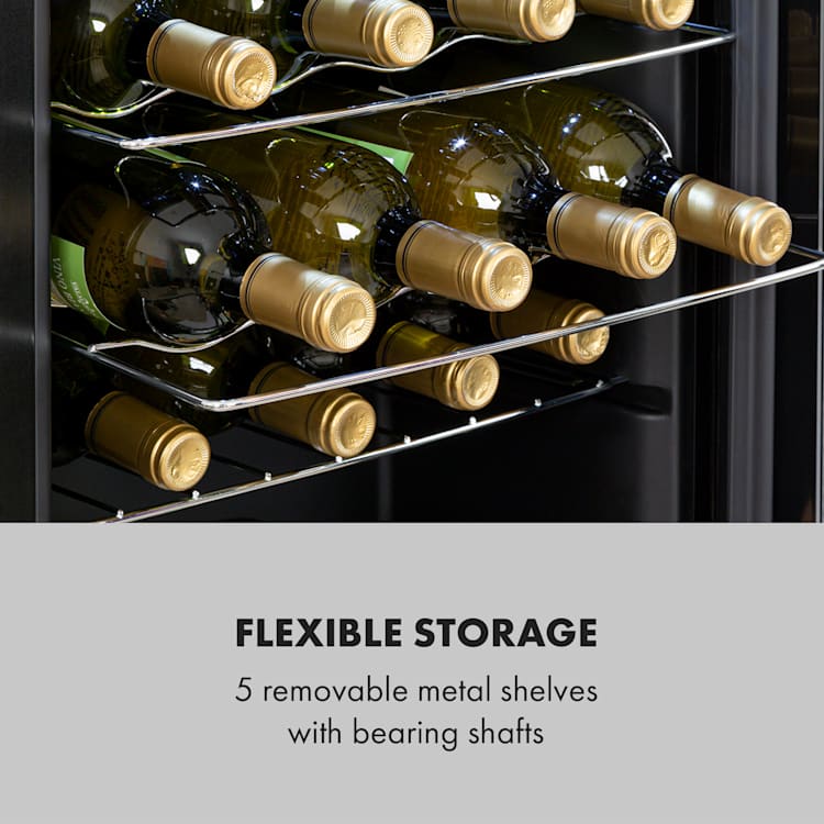 Shiraz 24 Uno, охладител за вино, 67 л, 24 бутилки, сензорен, 5 - 18 °C, черен 24_bottles | 1 | Черно