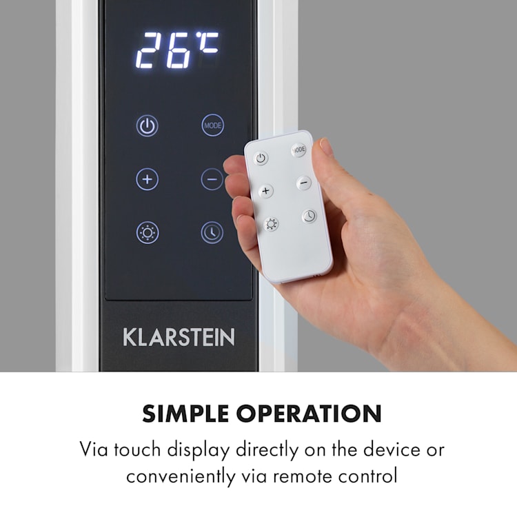 Baltrum chauffage électrique convecteur, 2000W, appareil sur pied, blanc sans ventilateur turbo