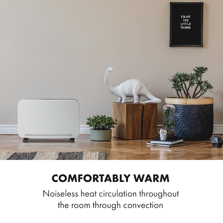 Baltrum chauffage électrique convecteur, 2000W, appareil sur pied, blanc sans ventilateur turbo