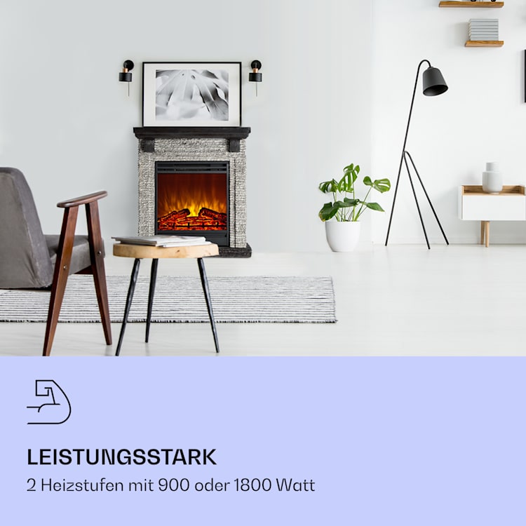 Etna Elektrokamin 1800W Wochentimer Fernbedienung LED Schwarz