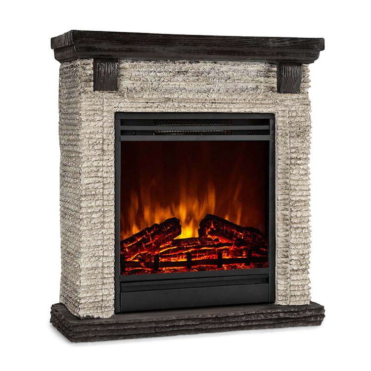 Etna cheminée électrique 1800W minuterie hebdomadaire télécommande LED Noir