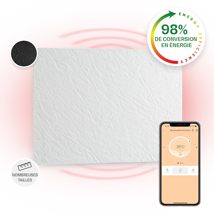 Wonderwall Earth radiateur infrarouge 80x60 cm 550 W montage mural blanc Blanc