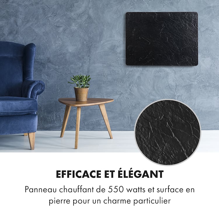 Wonderwall Earth infrarood verwarming 80x60cm 550W wandmontage zwart Zwart