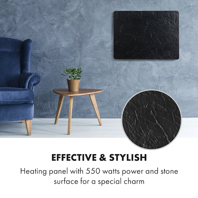 Wonderwall Earth, Infrared Heater, 80x60cm, 550W, Wall Mounting, Black Black