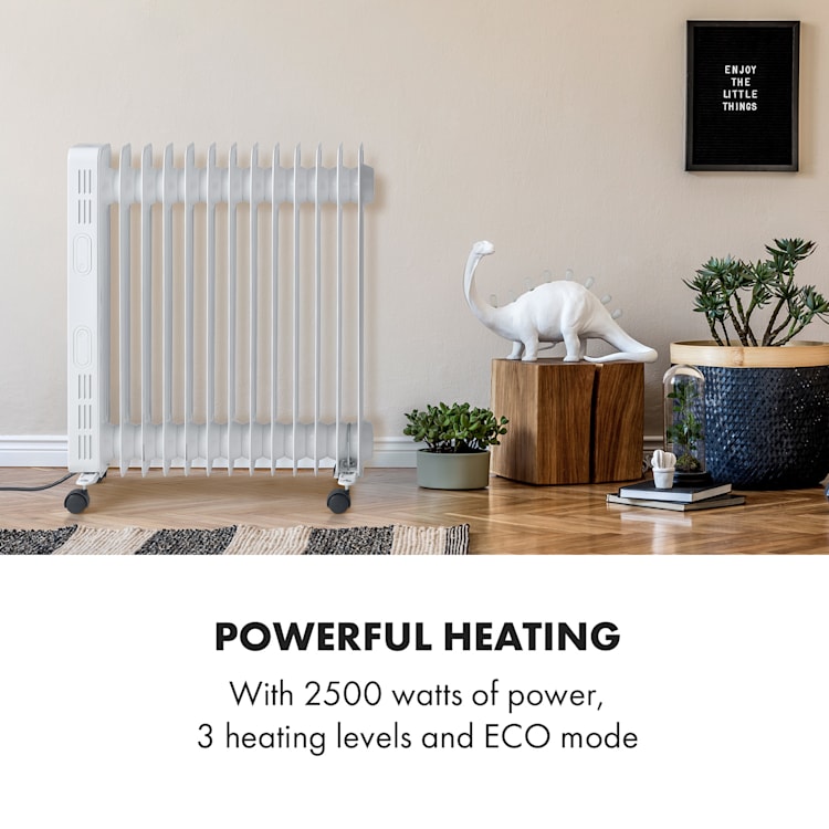 Thermaxx Heatstream, маслен радиатор, 2500 W, 5 - 35 ° C, 24 часа таймер, бял Бял