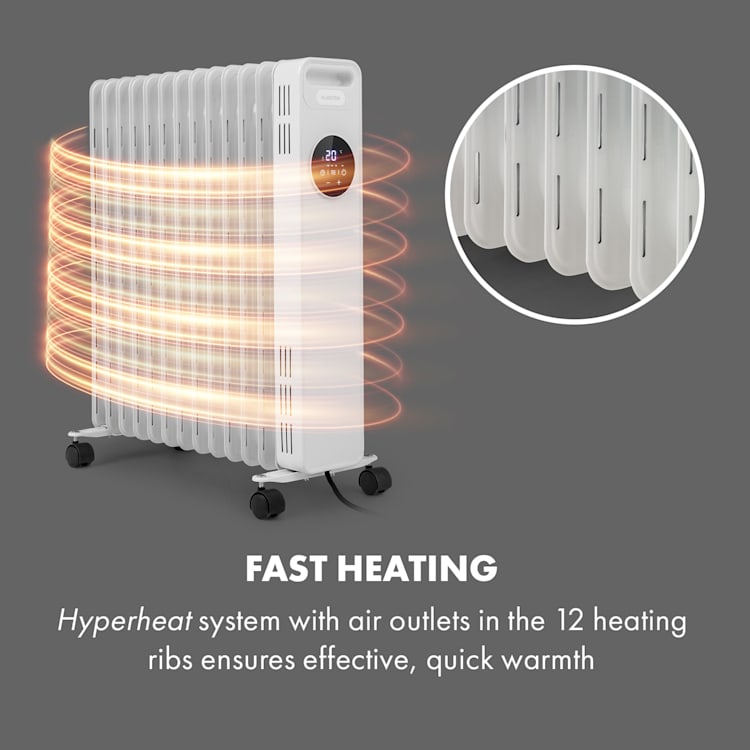 Thermaxx Heatstream, маслен радиатор, 2500 W, 5 - 35 ° C, 24 часа таймер, бял Бял