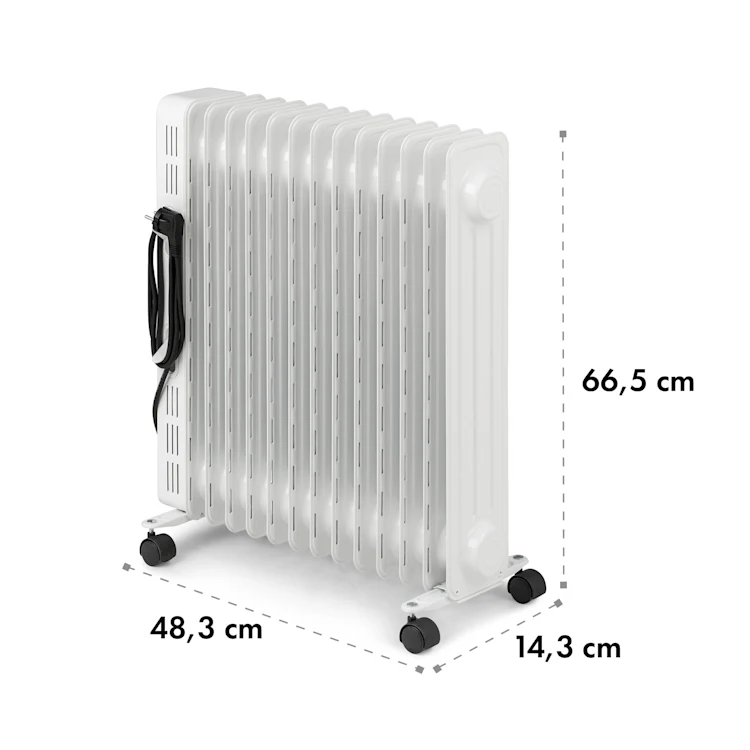 Thermaxx Heatstream Oil Radiator 2500W 5-35 ° C 24h Timer White White