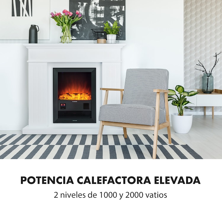 Kamini FXL Chimenea eléctrica Pieza de chimenea 1000/2000W Led de 2W