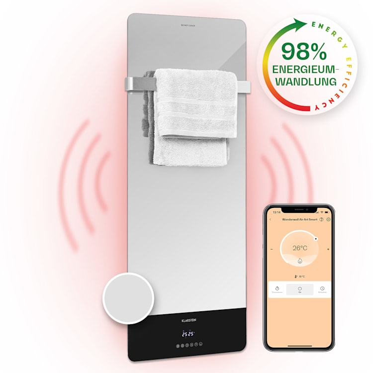 Hot Spot Crystal Reflect Smart radiateur infrarouge 850 W appli minuterie miroir
