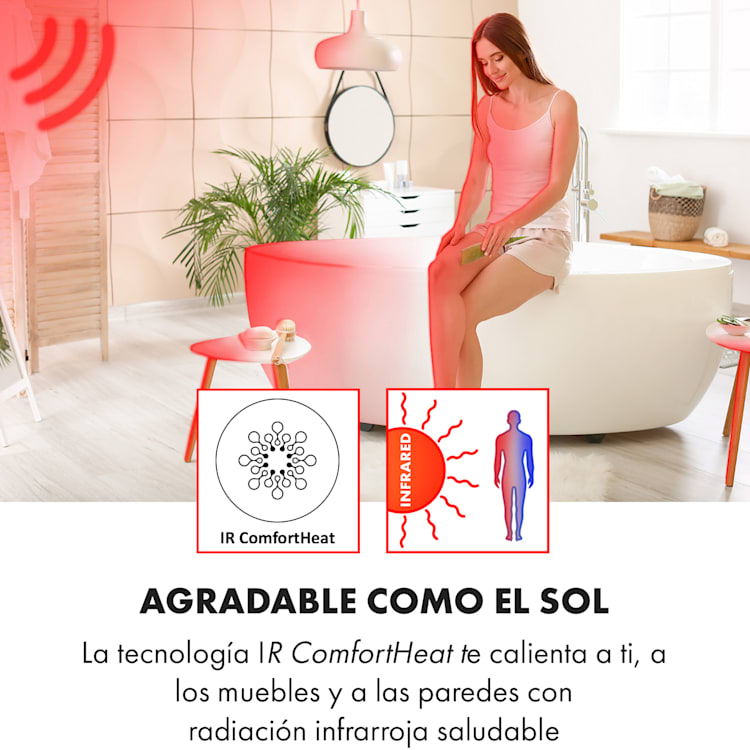Hot Spot Crystal Reflect Smart Panel calefactor por infrarrojos 850W App Temporizador Espejo