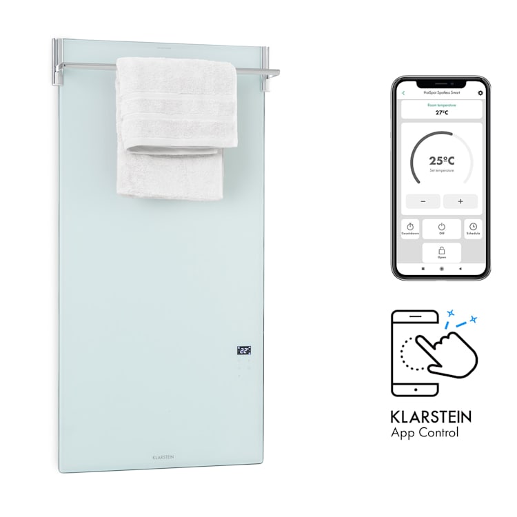 Hot Spot Crystal Spotless Smart, încălzitor cu infraroșu, 750 W, aplicație, alb
