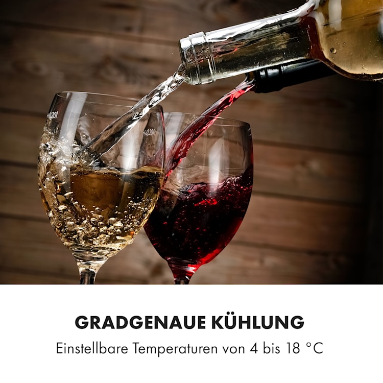 Vinamour 48 Uno Weinkühlschrank 128l 48Fl 3 Einschübe 4-18°C 48 Flaschen | 1 Kühlzone