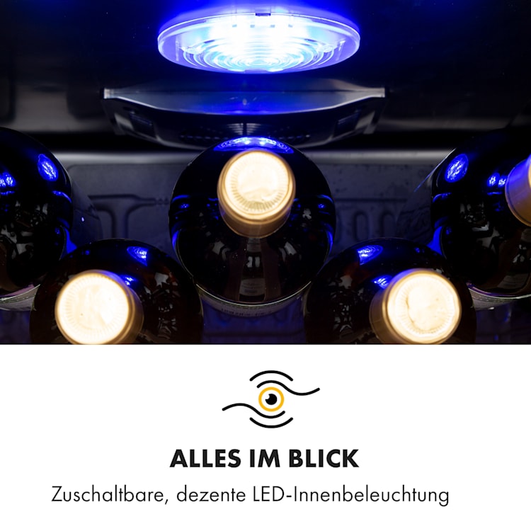 Vinamour 48 Uno Weinkühlschrank 128l 48Fl 3 Einschübe 4-18°C 48 Flaschen | 1 Kühlzone