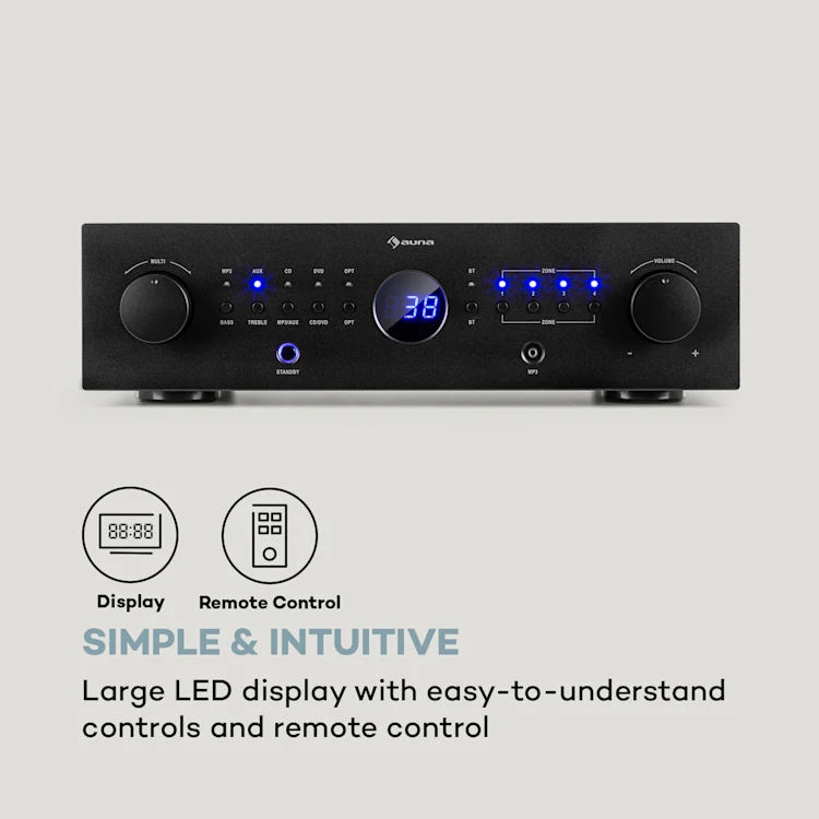 AMP-CD950 DG Digital Multi-channel Amplifier 8x100W BT Opt.-In Remote Control 