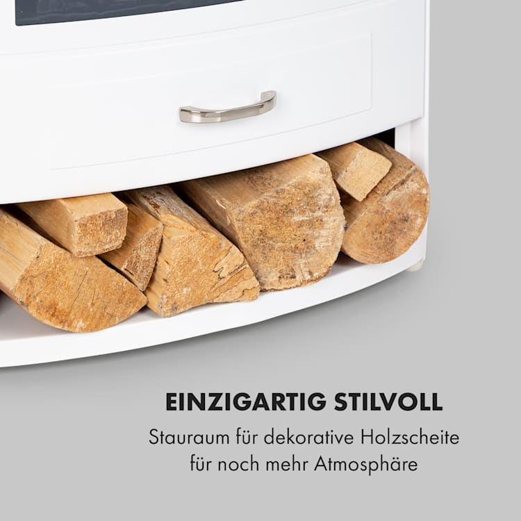 Bormio S Elektrischer Kamin 950/1900W Thermostat Wochentimer Weiß