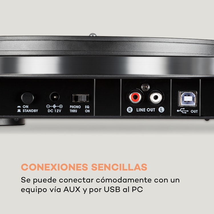 Pureness Tocadiscos de fibra acrílica de 33 1/3 + 45 rev/min Preamplificador Transparente