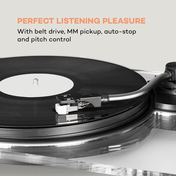 Pureness, gramofon, szkło akrylowe,, 33 1/3 + 45 obr./min, przedwzmacniacz