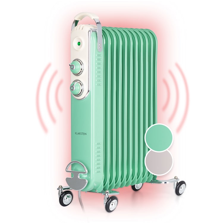 Thermaxx Retroheat Ölradiator 2500W Bodenrollen Grün