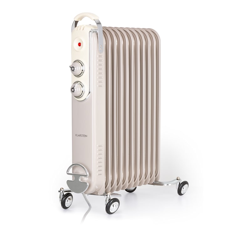 Thermaxx Retroheat Ölradiator 2500W Bodenrollen Taupe
