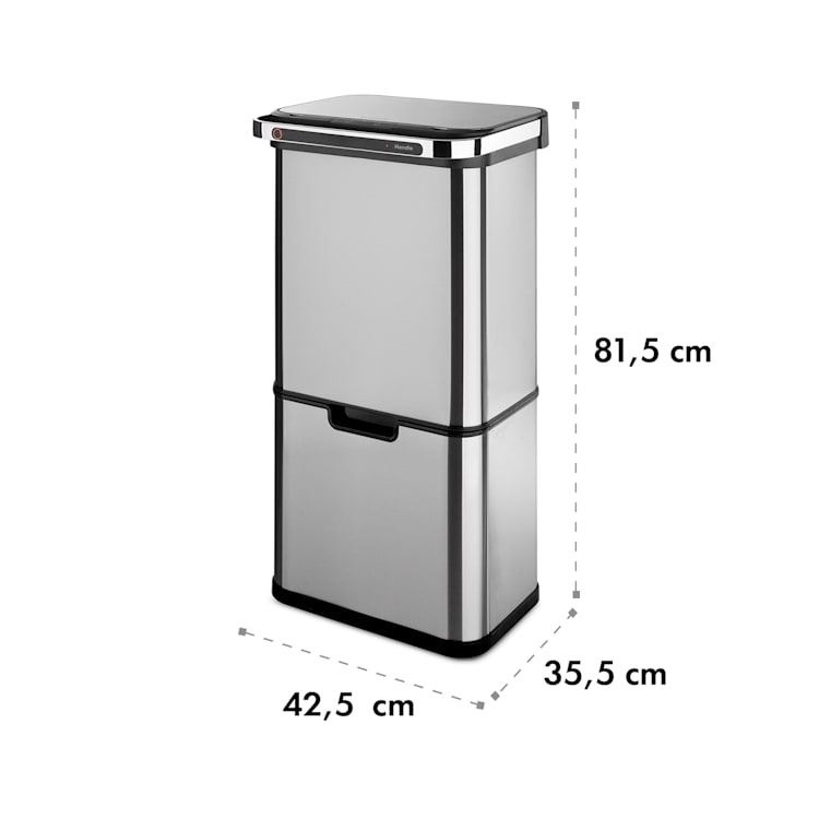 Touchless Ultraclean, odpadkový kôš so senzorom, 60 l, 3 nádoby, ušľachtilá oceľ, strieborný Strieborná