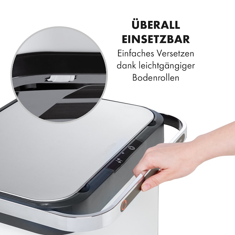 Touchless Ultraclean Sensor-Mülleimer 60L 3 Behälter Edelstahl Weiß
