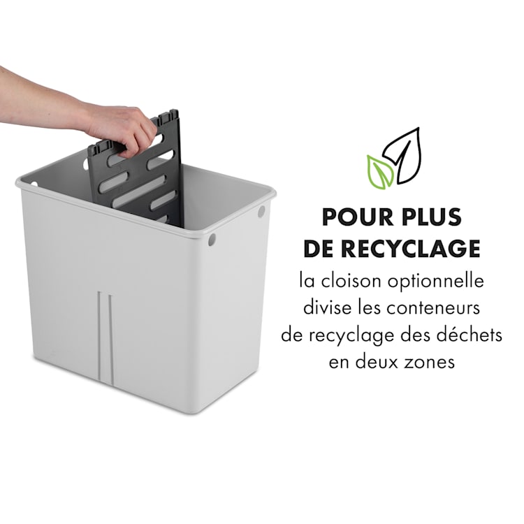 Touchless Ultraclean poubelle à capteur 60L 3 contenants acier inoxydable blanche Blanc