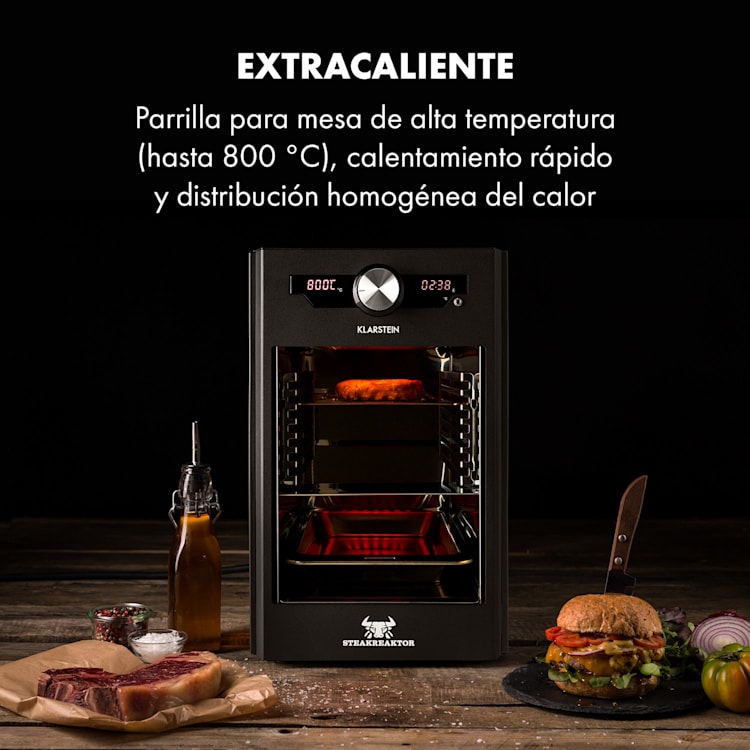 Steakreaktor Core Asador de alta temperatura 2100W 800°C Termómetro de punción