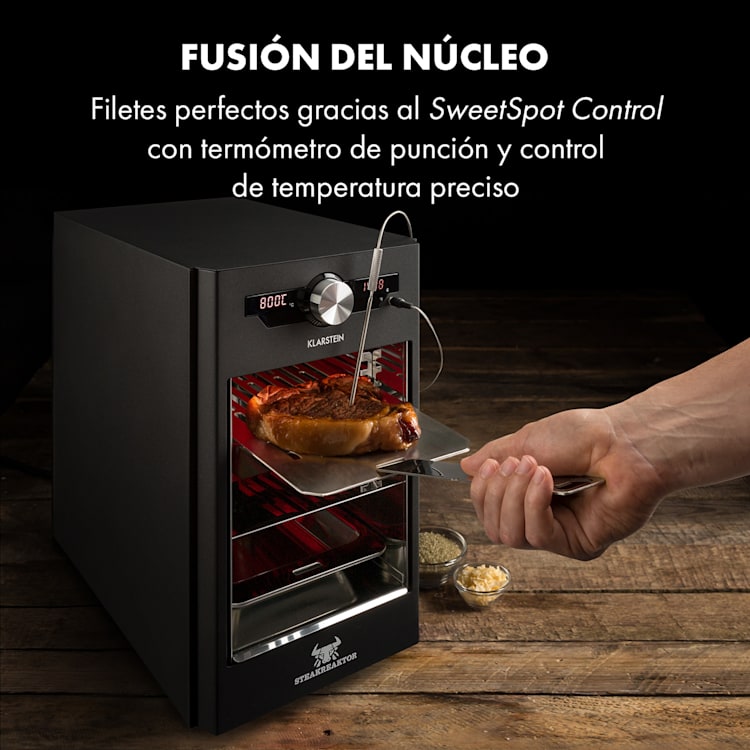 Steakreaktor Core Asador de alta temperatura 2100W 800°C Termómetro de punción