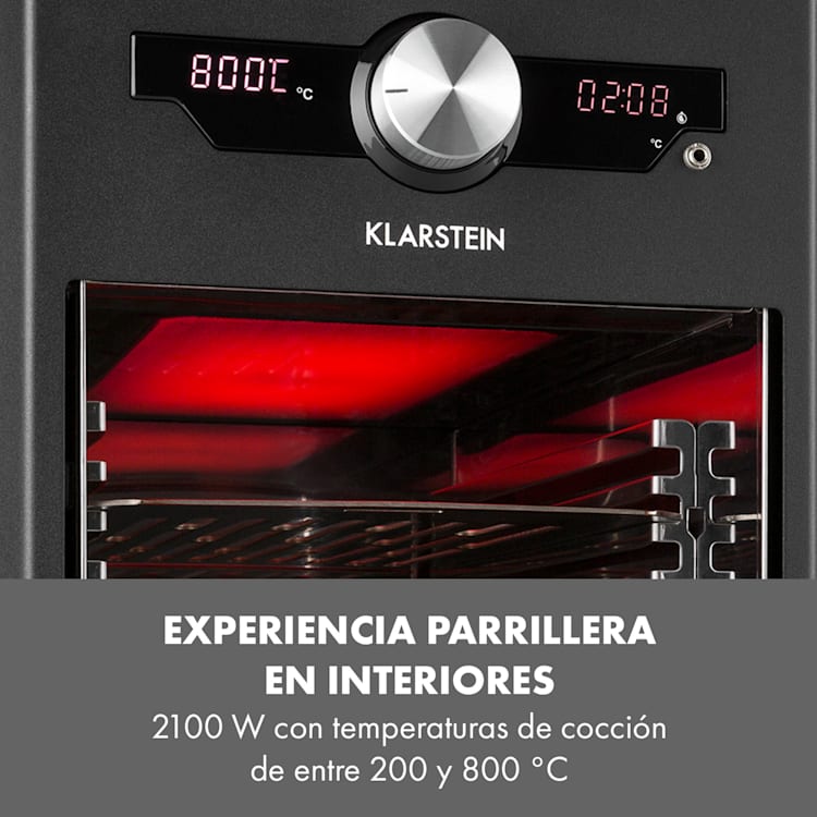 Steakreaktor Core Asador de alta temperatura 2100W 800°C Termómetro de punción