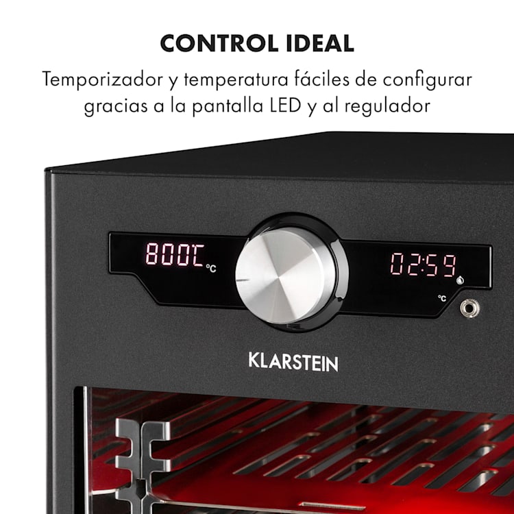 Steakreaktor Core Asador de alta temperatura 2100W 800°C Termómetro de punción