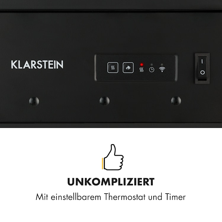 Bormio Smart Elektrokamin 950/1900W Thermostat Wochentimer Schwarz