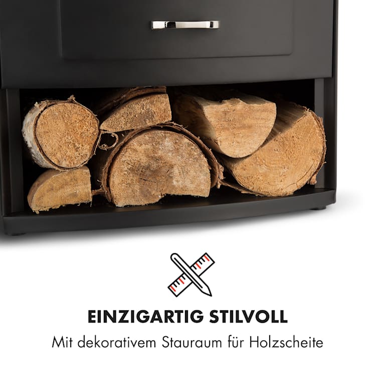 Bormio Smart Elektrokamin 950/1900W Thermostat Wochentimer Schwarz