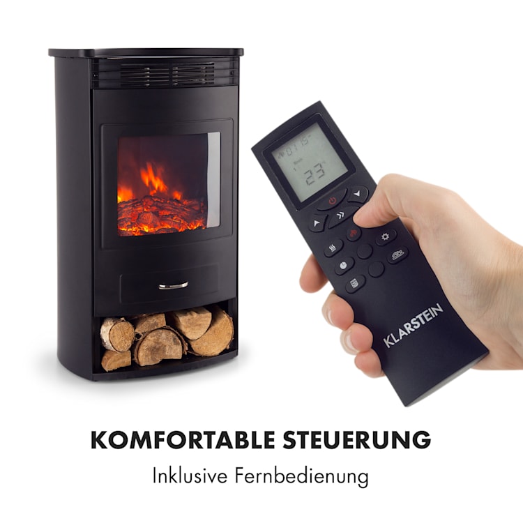 Bormio Smart Elektrokamin 950/1900W Thermostat Wochentimer Schwarz