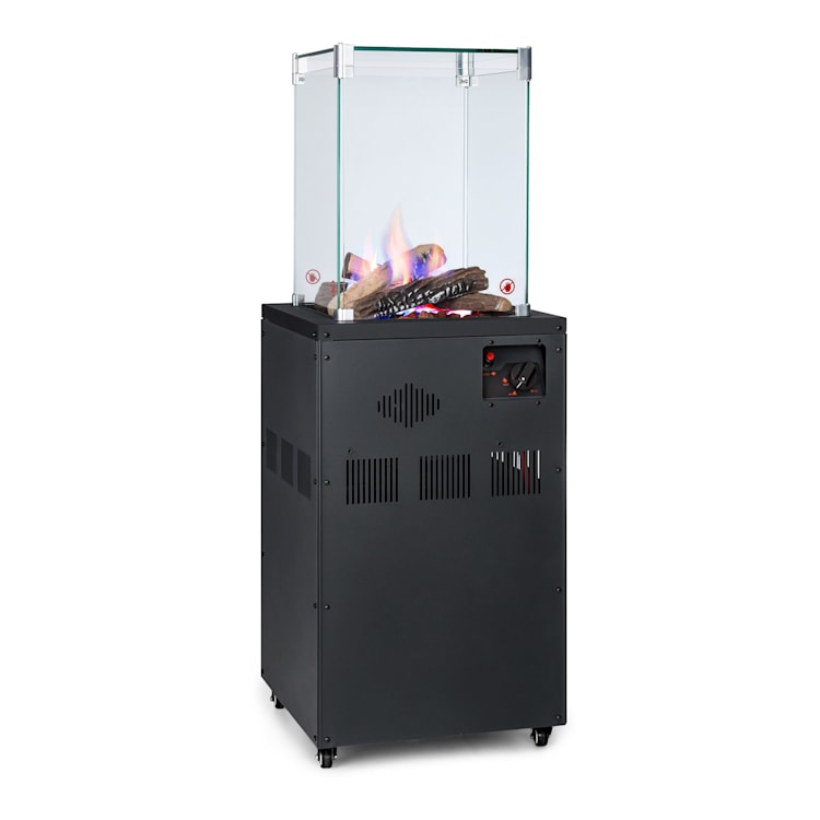 Flagranti Crystal View Gasheizstrahler 8kW Edelstahl Schwarz