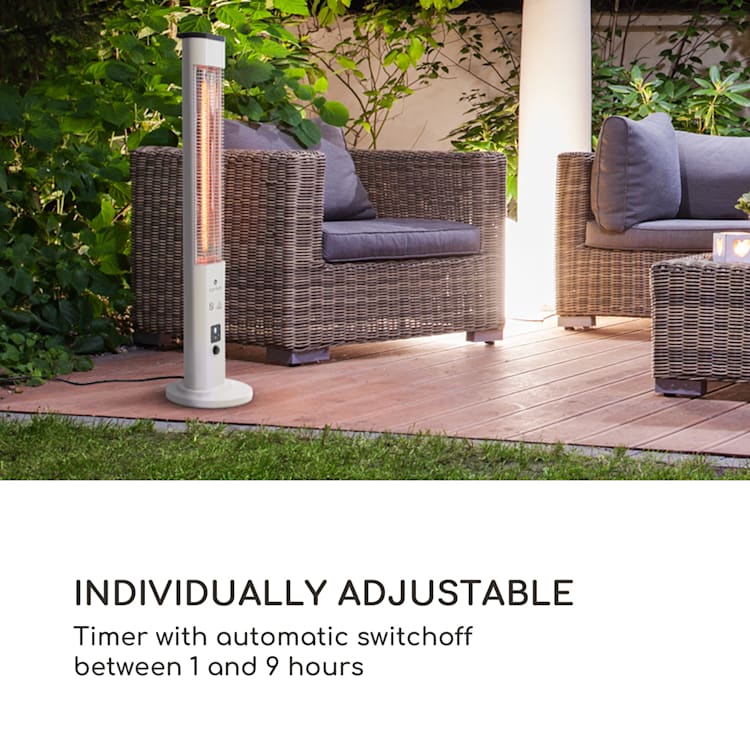 Heat Guru Plus, încălzitor radiant pentru exterior, 1200 W, 3 setări de căldură, telecomandă 1200 W | Alb