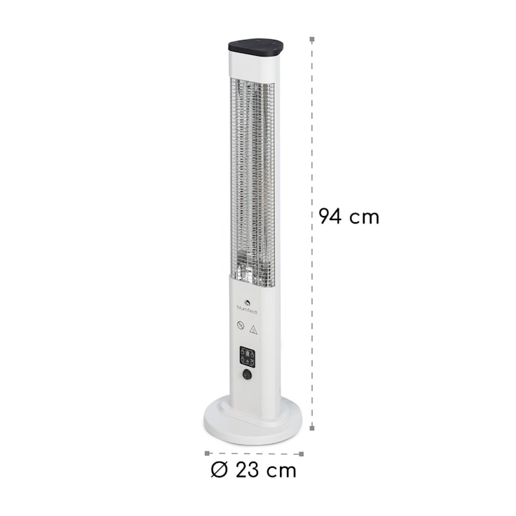 Heat Guru Plus Outdoor Heizstrahler 1200W 3 Heizstufen Fernbedienung 1200 W | Weiß