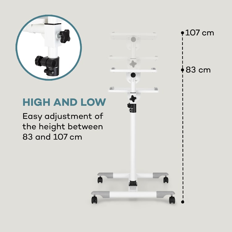TS-6 carrello per proiettore tavolino per laptop regolabile 83 - 107 cm bianco